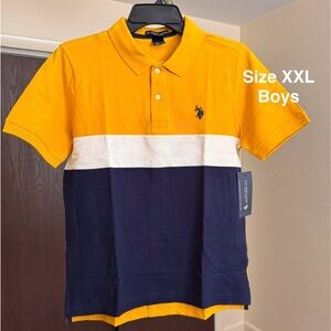 U.S. Polo Assn. Boys Short Sleeve Pique Polo Shirt, Size XXL